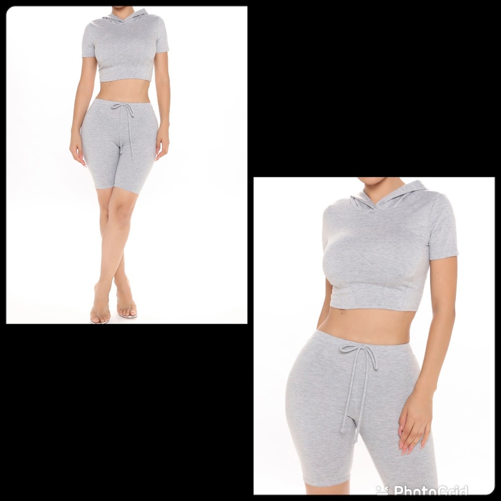 Biker Short Set - Gray